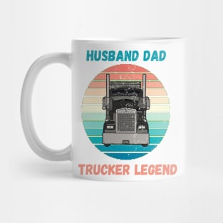 Husband Dad Trucker Legend Hero Mug